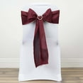 thumbnail image 2 of Efavormart 5 PCS BURGUNDY Polyester Chair Sashes Tie Bows for Wedding Events Decor Chair Bow Sash Party Decor Supplies - 6x108", 2 of 11