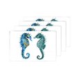 thumbnail image 4 of MKHERT Watercolor Blue Seahorse Sea Life Placemats Table Mats for Dining Room Kitchen Table Decoration 12x18 inch,Set of 4, 4 of 4