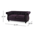 thumbnail image 5 of Kyle Traditional Chesterfield Loveseat Sofa, Blackberry and Dark Brown, 5 of 6