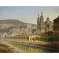 thumbnail image 2 of Johann Wilhelm Jankowski 24x20 Gold Ornate Framed and Double Matted Museum Art Print Titled - View of Karlsbad, 2 of 4