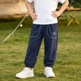 thumbnail image 7 of Qingpeng Boys Girls Casual Sweatpants Elastic Waist Side Pocket Outdoor Running Jogging Long Athletic Pants for Kids, 7 of 7