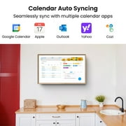 ApoloSign 15.6 inch Digital Calendar, Dual-Mode Smart Wall Planner & Interactive Display Electronic Touchscreen Chore Chart for Family Schedules, Sync Calendars, No Subscription (Teak)