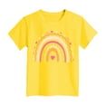 thumbnail image 4 of Ymyiu Baby Shirt Girls Toddlers Short Sleeve Shirts Kids Crewneck Soft Summer Tops Girls Basic Short Sleeve Tee 5T 6T(Yellow, 5-6 Years), 4 of 4
