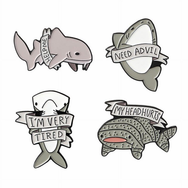 Lindo broche de dibujos animados alfileres esmaltados broches de solapa insignia mujer ropa bolsa decoración 4 piezas ER