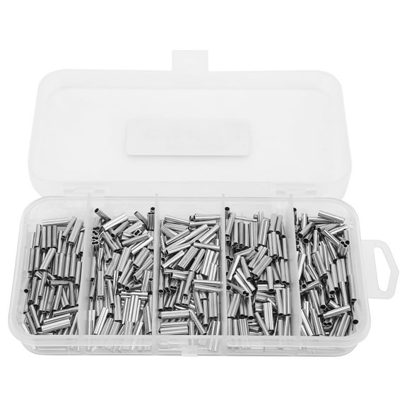 ACOUTO Single Double Barrel Crimping Sleeves,Fishing Line Wire Leader Copper Tube,500PCS Single Double Barrel Crimping Sleeve Fishing Line Wire Leader Copper Tube Connector