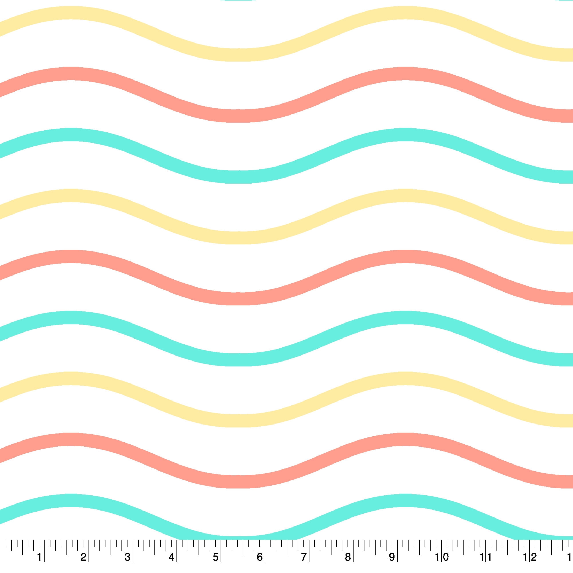 59" x 2 Yards Precut Microfleece Fabric, 100% Polyester, Tropical Wavy Stripes Design