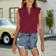 thumbnail image 5 of Blusas de Verano Ligeras para Mujeres, Moda Color Sólido sin Mangas Encaje Cuello en V Tanque para Ocasional Y Fiesta, 5 of 6