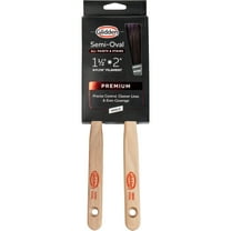 Glidden Semi-Oval Paint Brush with Wood Handle, Angled Sash, 1.5 & 2 Inch Combo Pack