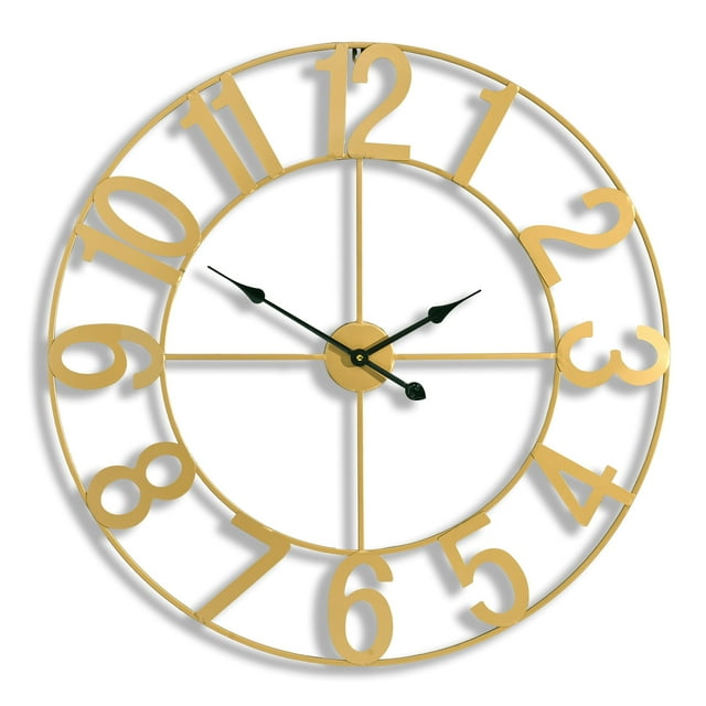 Sorbus Large Wall Clock for Living Room Decor - Wall Clock for Kitchen - 32 inch Big Wall Clock Decorative - Battery Operated Analog Large Clock for Bedroom, Home, Kitchen, Office, Wall Decor (Gold)