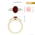 thumbnail image 5 of ANGARA Natural Oval Garnet Three Stone Ring with Pear Diamonds in 14K Yellow Gold (9x7mm Garnet) | January Birthstone, Anniversary, Jewelry Gift for Women | Natural Garnet Ring (Ring Size - 9), 5 of 8