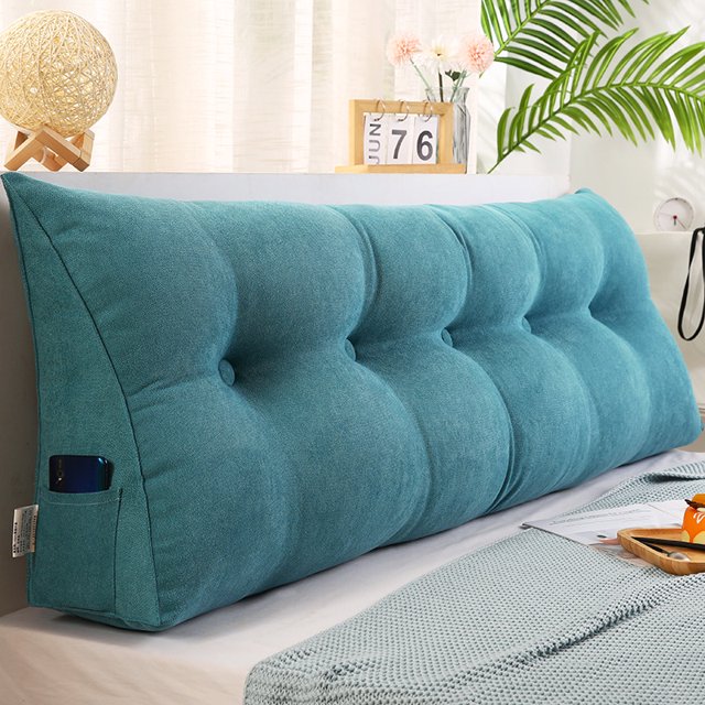 Cojín de cabecera triangular de gran tamaño con respaldo simple y suave, almohada de cintura para cama, cojín de respaldo de sofá de color sólido