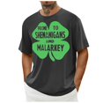 thumbnail image 4 of BLTIBY 2025 St. Patrick's Day Shirt for Men Irish Shamrock Printed Vintage Short Sleeve Round Neck Shirts Casual Loose Fit Tops Gray L, 4 of 5