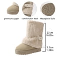 thumbnail image 4 of Rokment Womens Mid Calf Platform Snow Boots Fashion Winter Warm Suede Fleece Patchwork Foldover Chunky Flatform Dress Booties Cold Weather, 4 of 7