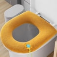 thumbnail image 4 of Almohadil de cubierta del asiento del de felpa Alfombrils de baño Almohadil en O extraíble Invierno Cálido engrosado p Macarena Cojín de la cubierta del asiento del inodoro, 4 of 6