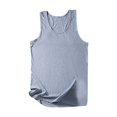 thumbnail image 5 of Women Summer Tops Women Sleeveless Summer Casual Tops O Neck Solid Color Casual Shirts Loose Fit Blouse Women's Shirts Sleeveless Tunic Loose Fit Tank Top Dresses for Clothes Woman Denim Grey 2XL, 5 of 7