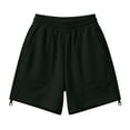 thumbnail image 6 of Women High Waisted Sweat Shorts - Sweatshorts for Women Side Zipper Casual Workout Pull on Elastic Waist Running Shorts with Pockets, Black, m, 6 of 9