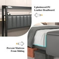 thumbnail image 6 of Bed Frame Queen Size with Starry Sky Lights and Charging Station, Upholstered Platform Bed with Storage Ottoman, Gray, 6 of 9