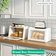 thumbnail image 3 of Kitchen Countertop Bread Box, Large Bamboo Bread Storage Container with Contoured Acrylic Door, Bamboo Farmhouse Bread Box for Your Home, 3 of 13