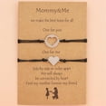 thumbnail image 2 of Set Mother and Daughter Infinity Heart Butterfly Matcing Wish Card Adjustable Strand Wrap Rope Wax Bracelet Chain Link Necklace Set Mother’s Day Back to School Gifts, 2 of 2