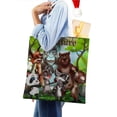 thumbnail image 4 of Animal Friends Bolso de tela con estampado de lienzo para mujer, bolsa de compras reutilizable y estética, con cremallera interior, regalo para mujer, 35 × 40 cm., 4 of 6
