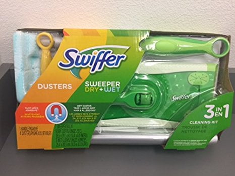 6 Dry Sweeping Cloths Swiffer Sweeper 3 in 1 Mop and Broom Floor Cleaner 1 Sweeper and 1 Swiffer Duster by Swiffer Sweeper 4 Wet Mopping Cloths