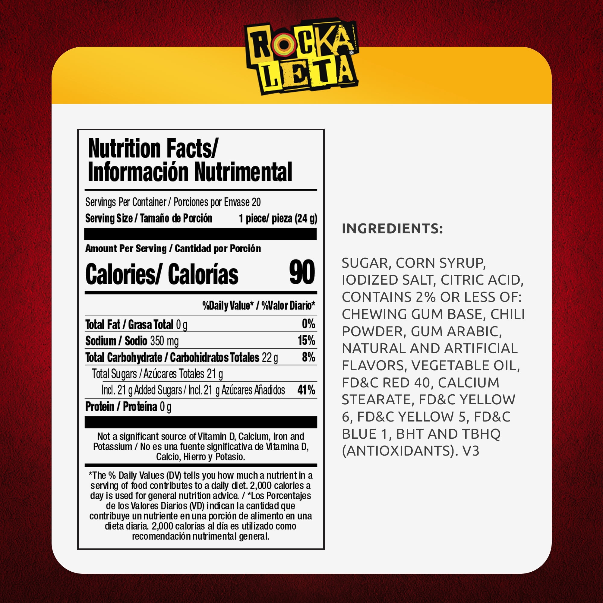 Sonric's Rockaleta Lollipops, Mexican Lollipop with Bubble Gum Center, 20 Count
