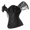 thumbnail image 3 of Jsaierl Corset Tops for Women Tummy Control Lace Up Steampunk Renaissance Corset Retro Overbust Corsets Casual Bustier Shapewear, 3 of 8