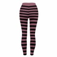thumbnail image 6 of Womens Striped Legging Pants Slim-Fit Stretch Yoga Workout Running Leggings Festival Soft Pilate Clothes Watermelon Red, XL, 6 of 7