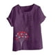 thumbnail image 4 of Vestidos Casuales Para Mujer, Blusas De Mujer De Moda Blusa informal de lino con cuello redondo, manga corta y botones para mujer, 4 of 4