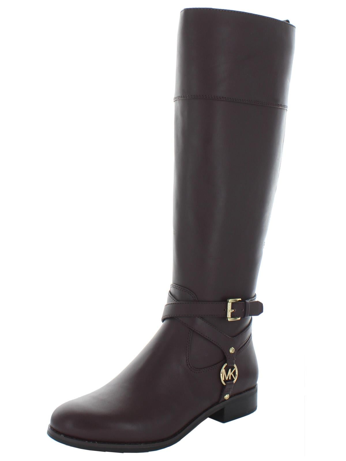 michael kors black leather riding boots