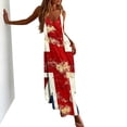 thumbnail image 4 of Lovzfmll Women's British Flag Print Round Neck Casual Dress Sleeveless Ankle Length with Spaghetti Strap for Vacation Loose Crew Neck Wine, 5XL, 4 of 8