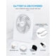 thumbnail image 4 of Zuvas Ventilador de escritorio con pilas, recargable con inclinación de 180 °, plegable, personal, ultra silencioso, pequeño ventilador portátil, ventilador USB de viento fuerte ajustable de 3 velocid, 4 of 5