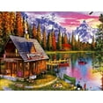 thumbnail image 1 of Snow Mountain House Scenery Paint by Numbers, 1 of 2