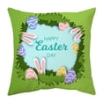 thumbnail image 5 of Qocolhg Happy Easter Throw Pillow Covers 18x18 Inch Bunny Egg Spring Floral Decorative Holiday Party Cushion Cases for Sofa Couch, Easter Decorations for Home, 5 of 5