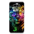 thumbnail image 1 of MUNDAZE LG Aristo 5/Phoenix 5/Risio 4 Neon Rainbow Swag Tiger Shockproof Clear Hybrid Protective Phone Case Cover, 1 of 6