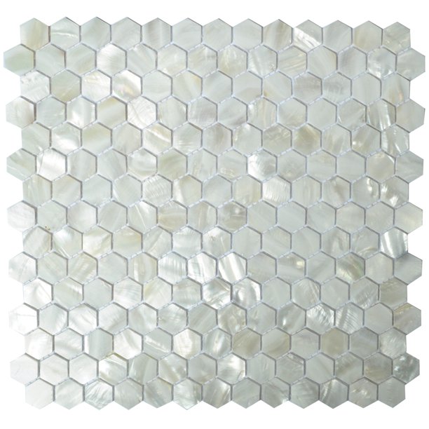 Mother Of Pearl Tile Seashell Tile Kitchen Backsplash Bathroom Wall Tile 12 X 12 White Seamless Hexagon 6 Pack Walmart Com Walmart Com