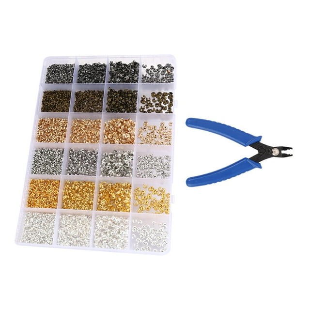 veasfak Pinces à Crêper Perles Gardiens de Fil avec Boîte de Rangement Kit de Perles pour Bijoux 24 Compartiments