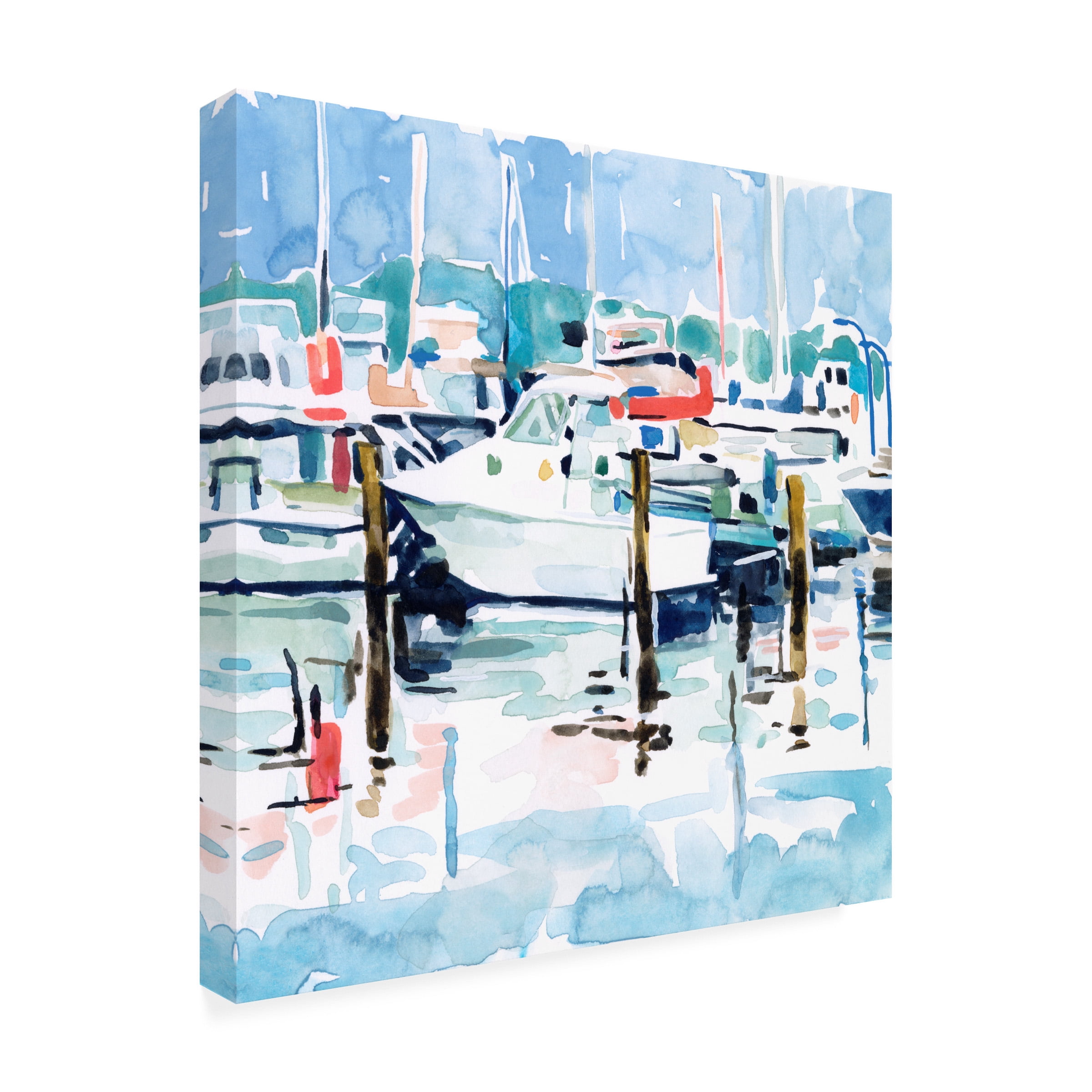 Emma Scarvey 'Watercolor Marina I' Canvas Art