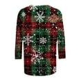 thumbnail image 5 of biudgviw 3/4 Length Sleeve Womens Tops Christmas Print Casual Loose Fit Crewneck Pullover Tunic Tops Plus Size Lightweight Party Outfits, 5 of 5