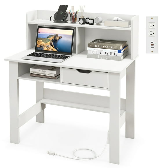 Gymax Home Office Computer Desk Workstation Laptop PC Table w/ Drawer & Shelf