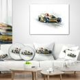 thumbnail image 4 of Designart Yellow Formula One Car - Digital Art Car Throw Pillow - 12x20, 4 of 5