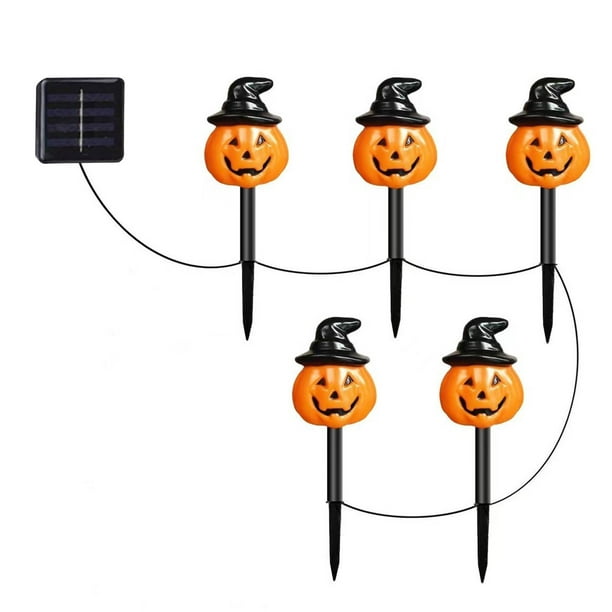 Calabazas de Halloween Naranja Jack O Pila de luces Adecuado para decoración de Halloween al aire libre Patio de Halloween al aire libre Decoración de Halloween LED