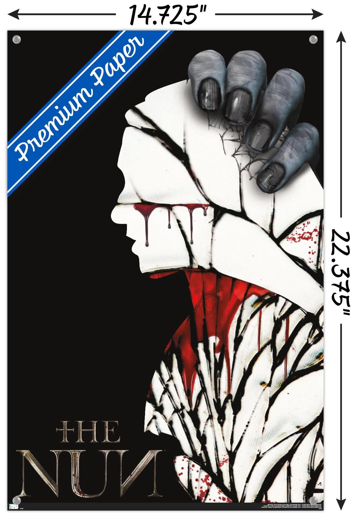 The Nun - Silhouette Wall Poster with Pushpins, 14.725" x 22.375"