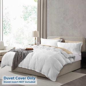 LAMMALOE Queen Duvet Cover Set 3-Piece White