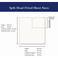 thumbnail image 2 of 38" Top Split Head Sheets California King Size, Premium 500-TC Egyptian Cotton Flex Head Sheets – Split Top, 4-PC Set, Fits 9–12" Deep Mattresses, Stripe White, 2 of 5