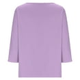 thumbnail image 6 of bnaln 3/4 Length Sleeve Womens Tops V Neck Casual Summer Tunic Tops Basic Tees Blouses Dressy T-Shirts Solid Color Loose Fit Shirts Ladies Jumpers Baggy Pullover Trendy Fall Outfits, 6 of 6