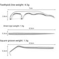 thumbnail image 3 of Juego de 4 palillos de acero inoxidable para limpiar los espacios entre los dientes, limpiar la suciedad y el cuidado bucal, herramienta portátil para palillos de dientes, 3 of 6