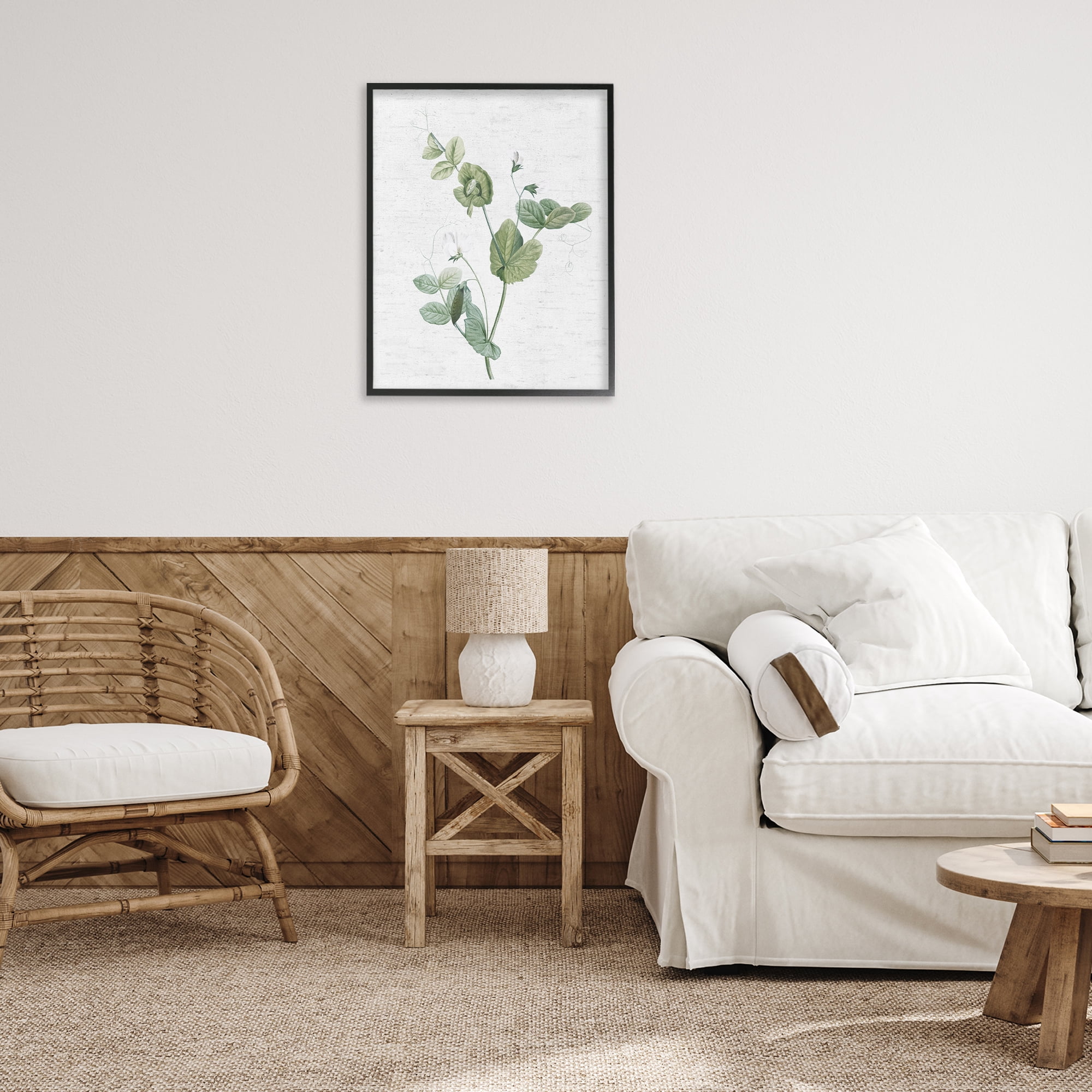 Stupell Industries Soft Country Botanical Botanical & Floral Painting Black Framed Art Print Wall Art, 24 x 30