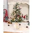 thumbnail image 4 of Artificial Christmas Tree, 3FT Premium Hinged Pine Tree, Pre-Lit Christmas Tree with 70 Warm White Led Lights&White Base for Home, Shops, Party and Holiday Christmas Decoration, Snow Flocked, 4 of 8