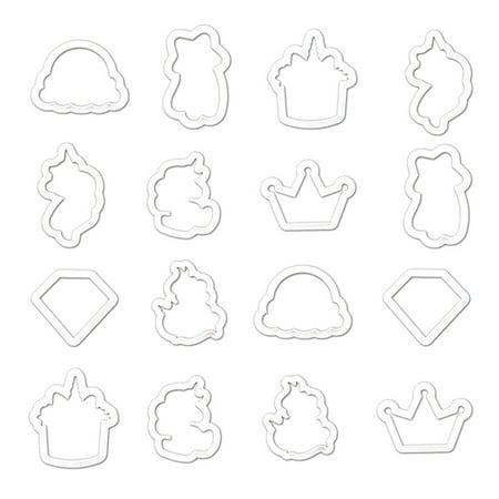 

16Pcs Plastic Biscuit Moulds Cookie Cutters Biscuit Molds Cartoon Baking Molds